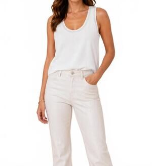 NEW INSIGHT metallic sweater tank in white
